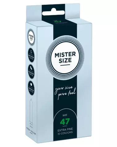 Pack de 10 préservatifs Mister Size 47mm pour confort et sécurité optimale-1