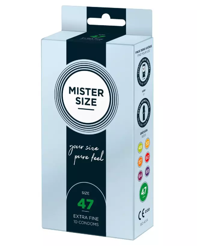 Pack de 10 préservatifs Mister Size 47mm pour confort et sécurité optimale-2
