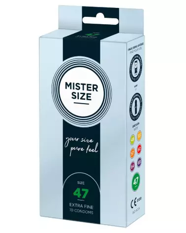 Pack de 10 préservatifs Mister Size 47mm pour confort et sécurité optimale-2