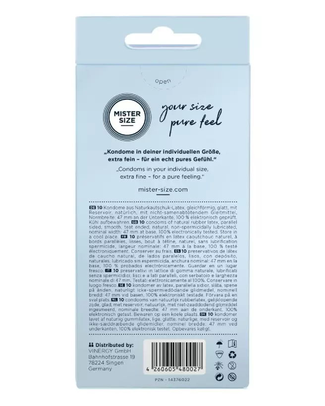Pack de 10 préservatifs Mister Size 47mm pour confort et sécurité optimale-3
