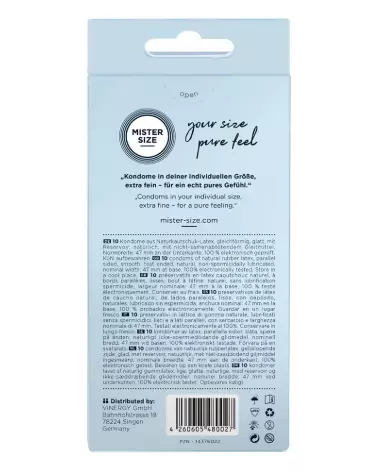 Pack de 10 préservatifs Mister Size 47mm pour confort et sécurité optimale-3