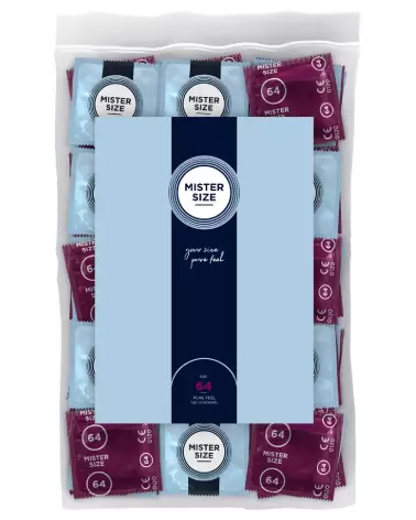 Pack de 100 préservatifs Mister Size 64mm pour confort et sécurité-1
