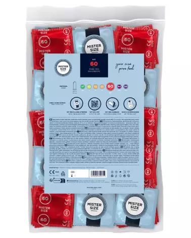 Image du pack de 100 préservatifs Mister Size 60mm pour confort et sécurité optimale-2