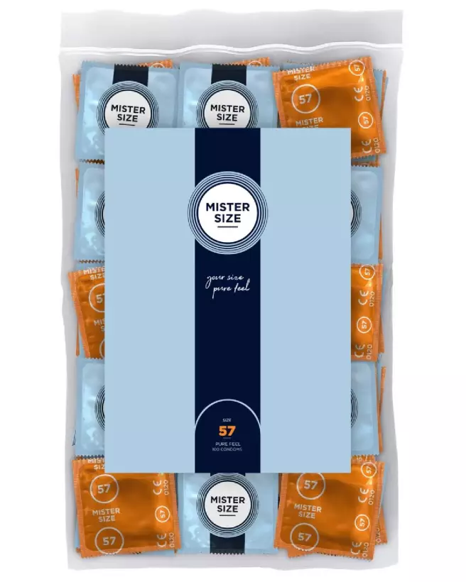 Image préservatifs Mister Size 57mm pack de 100 grande taille confort et sécurité-1