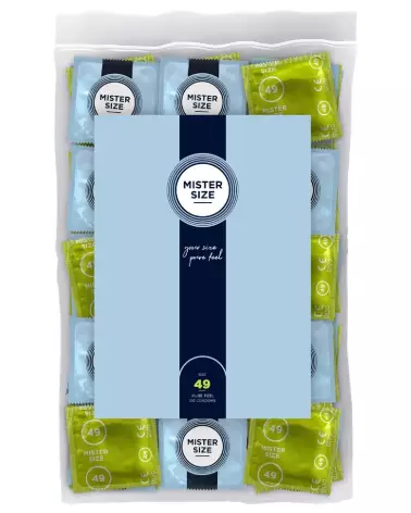 Pack de 100 préservatifs Mister Size 49mm pour confort et sécurité optimale-1