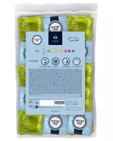 Pack de 100 préservatifs Mister Size 49mm pour confort et sécurité optimale-2