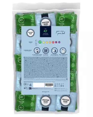 Image du pack de 100 préservatifs Mister Size 47mm pour confort et sécurité optimale-2