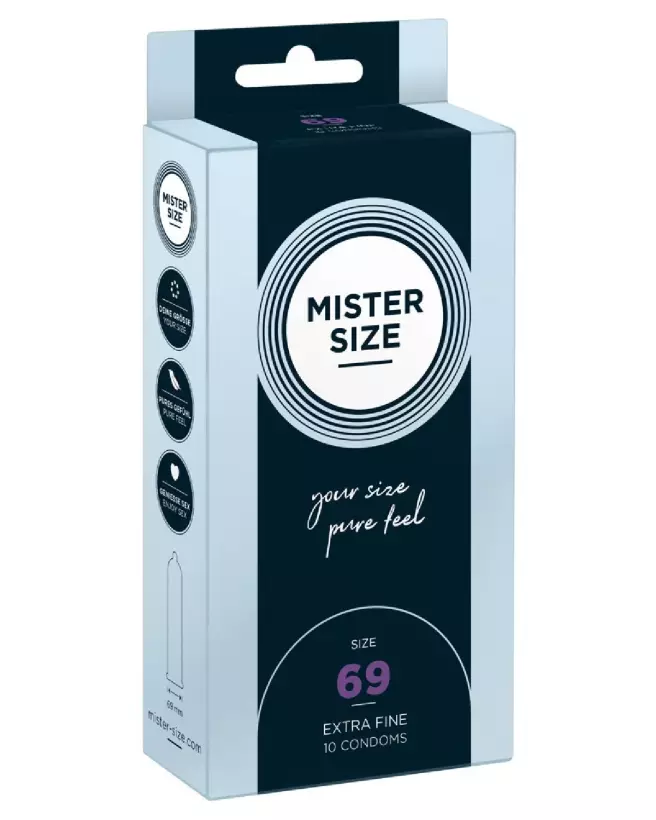Image des préservatifs Mister Size 69mm pack de 10 pour confort optimal-1