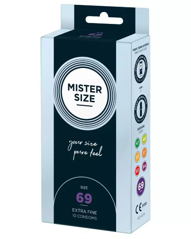 Image des préservatifs Mister Size 69mm pack de 10 pour confort optimal-2