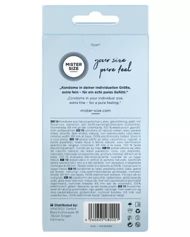 Image des préservatifs Mister Size 69mm pack de 10 pour confort optimal-3