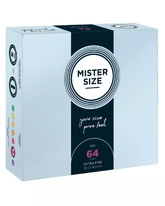 Image de préservatifs Mister Size 64mm ultra-fins et transparents-1