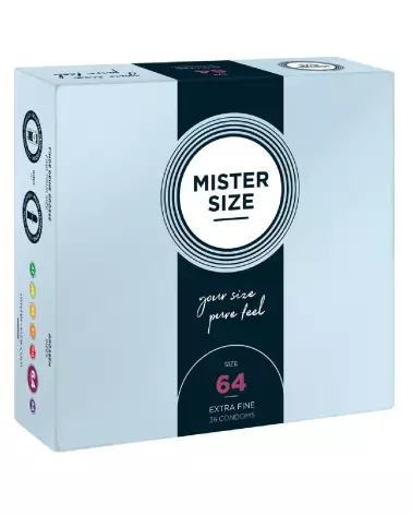 Pack de 36 préservatifs Mister Size 64mm pour confort et sécurité optimale-1
