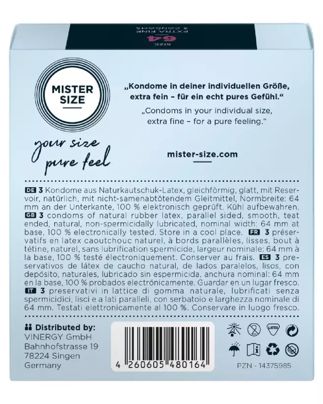 Image des préservatifs Mister Size 64mm assurant confort et sécurité optimale-3