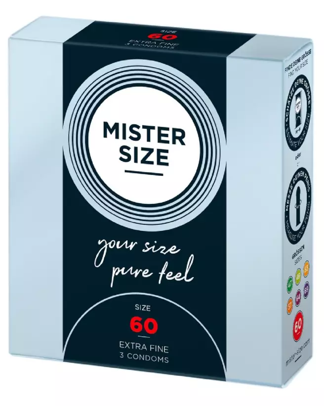 Pack de 3 préservatifs Mister Size 60mm pour confort et protection optimale-2