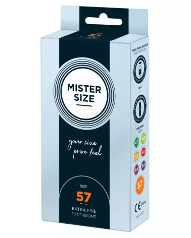 Pack de 10 préservatifs Mister Size 57mm ultra-fins et sécurisés-2