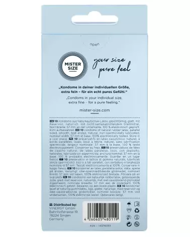 Pack de 10 préservatifs Mister Size 57mm ultra-fins et sécurisés-3