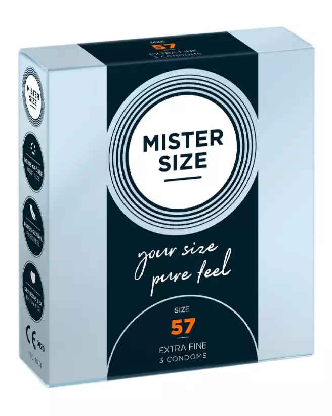 Image de préservatifs Mister Size 57mm pack de 3 - Confort et sécurité optimale-1