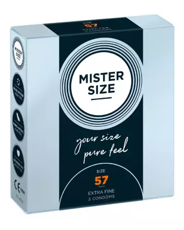 Image de préservatifs Mister Size 57mm pack de 3 - Confort et sécurité optimale-1
