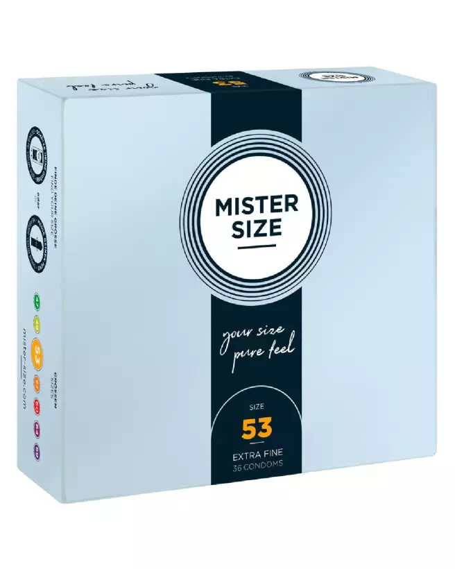 Image du pack de préservatifs Mister Size 53mm, confort et sécurité-1