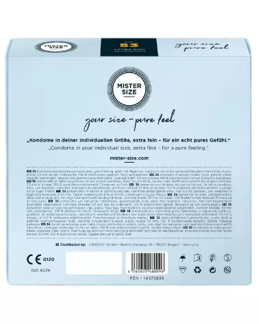 Image du pack de préservatifs Mister Size 53mm, confort et sécurité-3
