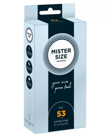 Image préservatifs Mister Size 53mm pack de 10 - confort et sécurité optimisés-1