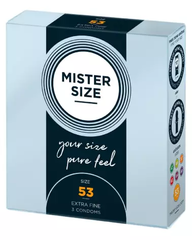 Pack de 3 préservatifs Mister Size 53mm, confort et sécurité optimisés-2