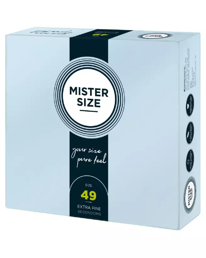Image du pack de 36 préservatifs Mister Size 49mm pour confort et sécurité optimale-2
