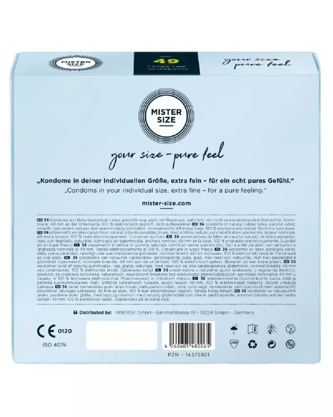 Image du pack de 36 préservatifs Mister Size 49mm pour confort et sécurité optimale-3