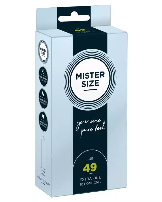 Image de préservatifs Mister Size 49mm, pack de 10 pour confort et protection optimale-1
