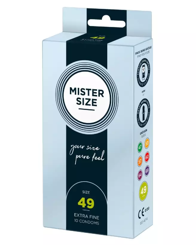 Image de préservatifs Mister Size 49mm, pack de 10 pour confort et protection optimale-2