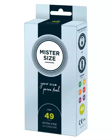 Image de préservatifs Mister Size 49mm, pack de 10 pour confort et protection optimale-2