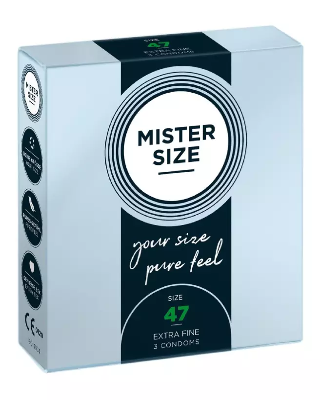 Pack de 3 préservatifs Mister Size 47mm pour confort et sécurité optimale-1