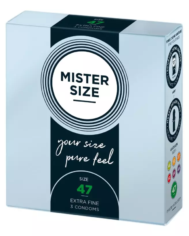 Pack de 3 préservatifs Mister Size 47mm pour confort et sécurité optimale-2