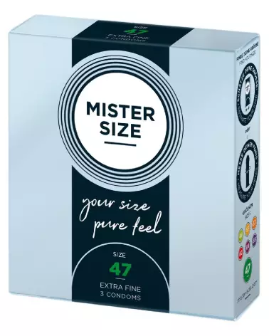 Pack de 3 préservatifs Mister Size 47mm pour confort et sécurité optimale-2
