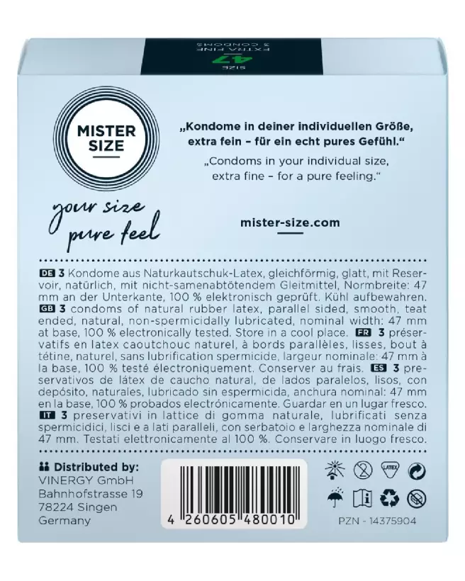 Pack de 3 préservatifs Mister Size 47mm pour confort et sécurité optimale-3