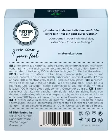 Pack de 3 préservatifs Mister Size 47mm pour confort et sécurité optimale-3