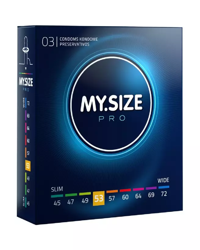 Image des préservatifs MY.SIZE PRO 53mm - Pack de 3 pour confort optimal et protection sûre-1