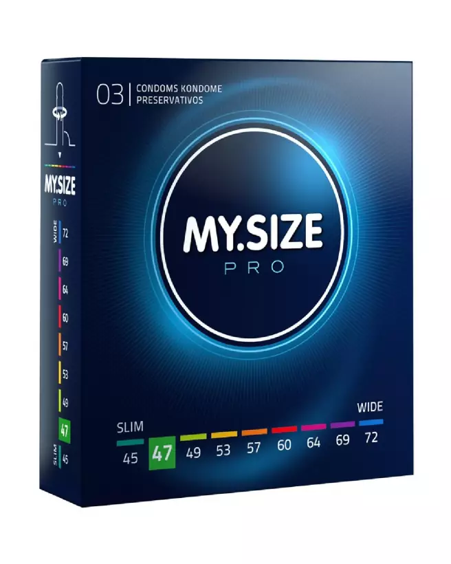 Image préservatifs MY.SIZE PRO 47mm pack de 3 pour confort optimal et protection maximale-1