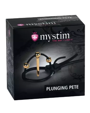 Image de Plunging Pete de Mystim pour electro-stimulation avec dilatateur doré et boucle réglable-1