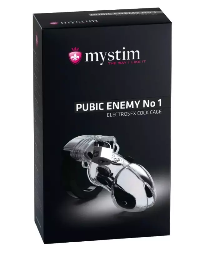 Image de la cage de chasteté Pubic Enemy No 1 Transparent par Mystim pour electro-stimulation-1