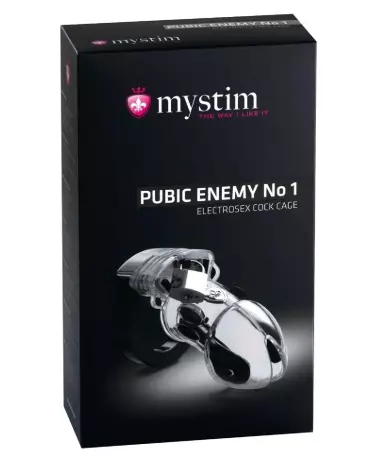 Image de la cage de chasteté Pubic Enemy No 1 Transparent par Mystim pour electro-stimulation-1