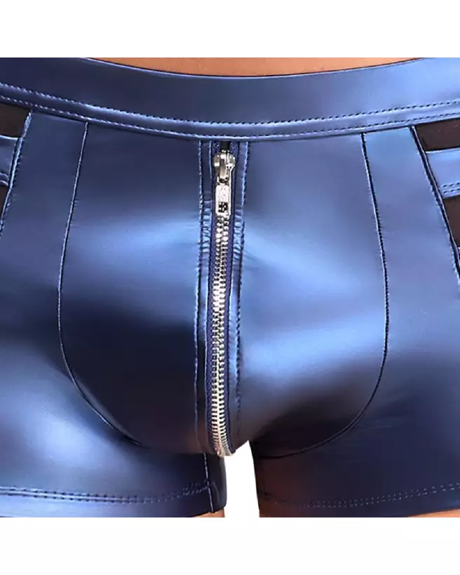 Boxer NEK M. Pants 2XL en look métallique bleu avec détails cloutés et inserts en powernet noir-7