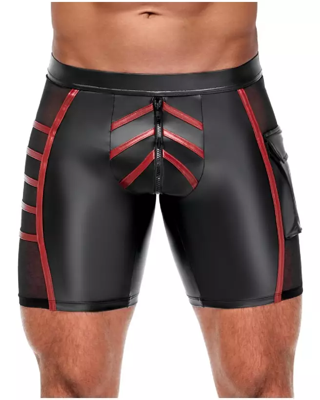Image des shorts pour hommes NEK noir et rouge, taille S, style confortable et sportif-2