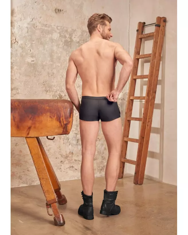 Boxers NEK taille M en noir avec inserts en résille et zip frontal-5
