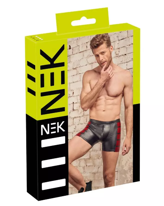 Boxers NEK noir et rouge taille XL pour homme, style élégant et confortable-1