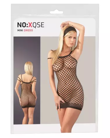 Robe résille NO:XQSE avec trois bretelles pour un look sexy et élégant en tailles S-L-1