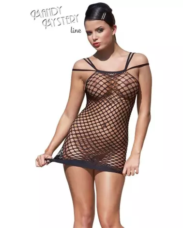 Robe résille NO:XQSE avec trois bretelles pour un look sexy et élégant en tailles S-L-7