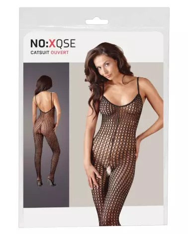 Catsuit noir élégant NO:XQSE taille XL/XXL en bodystocking-1