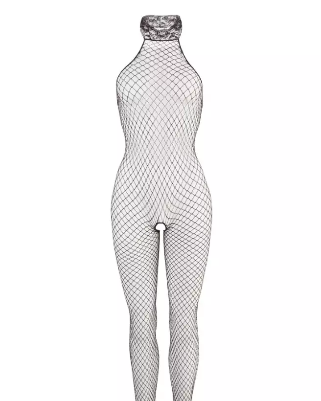 Net Catsuit Black S/M de NO:XQSE en résille élégant et sexy-5