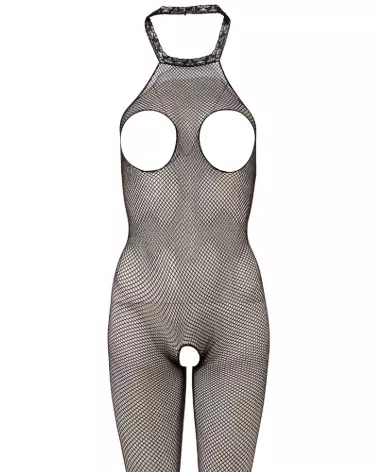 Catsuit noir en résille NO:XQSE taille S-L, séduisant et confortable-6